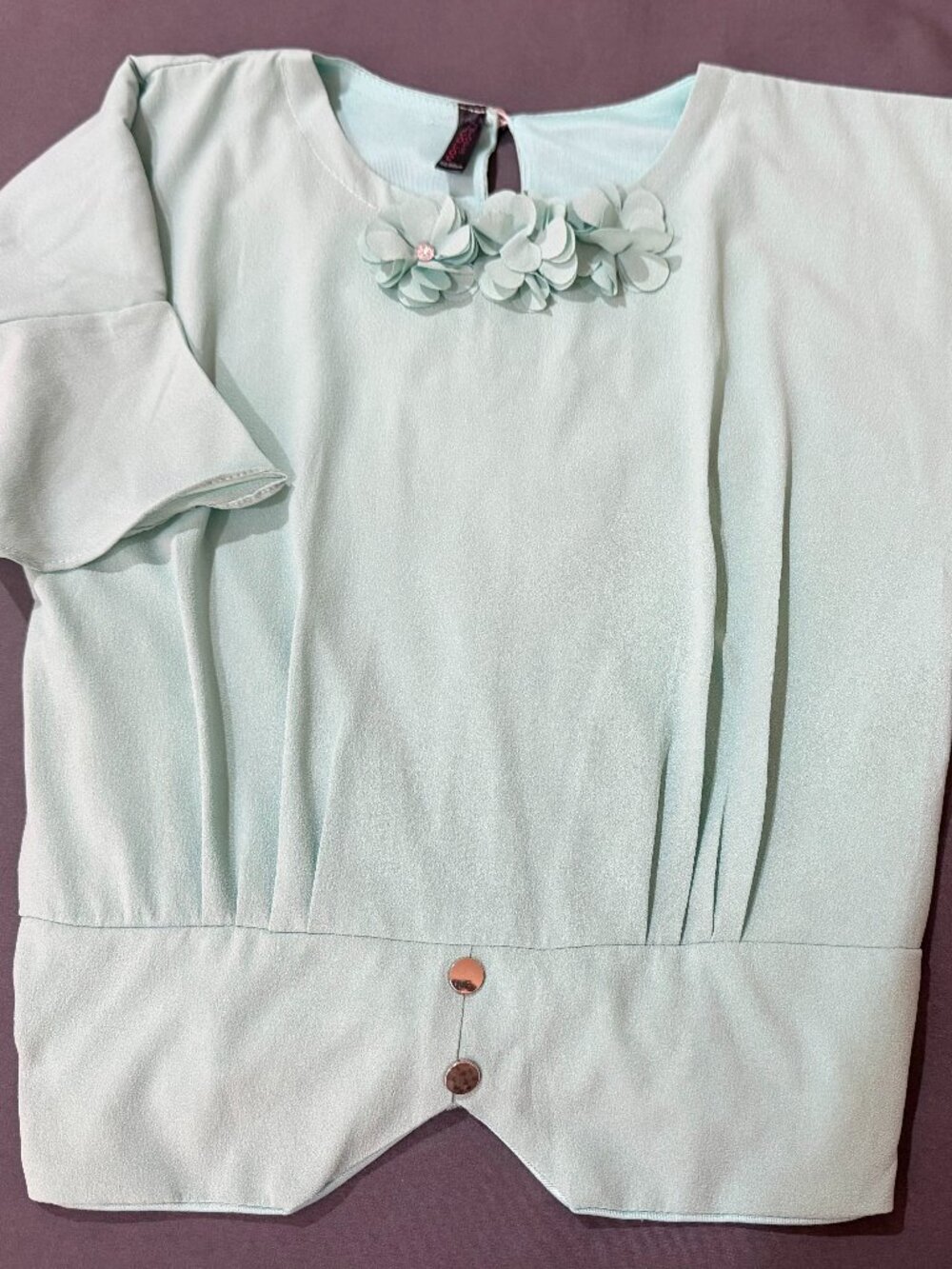 Mint Green Flutter Sleeve Top – Size XS/S